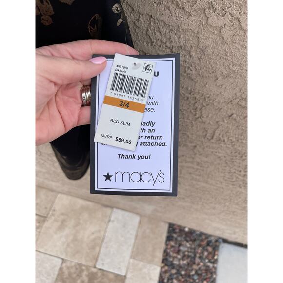 NWT - B. Darlin Black/Gold Floral lace up back Mini Dress - 3/4 - Picture 3 of 4